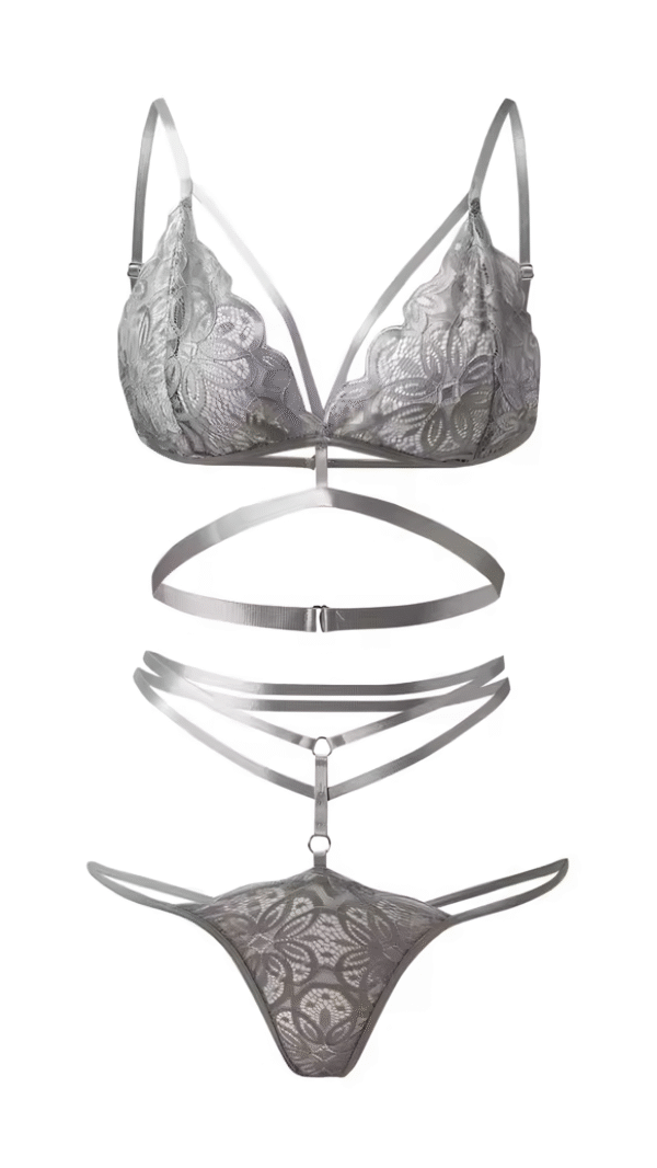 Sexy Lace Lingerie Set Silver* - Image 4