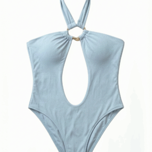 One-Piece Blue Bandeau Swimwear